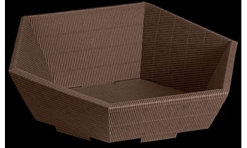 Präsentkorb Karton hexagonal 34/38cm - 7,5/13cmh Braun